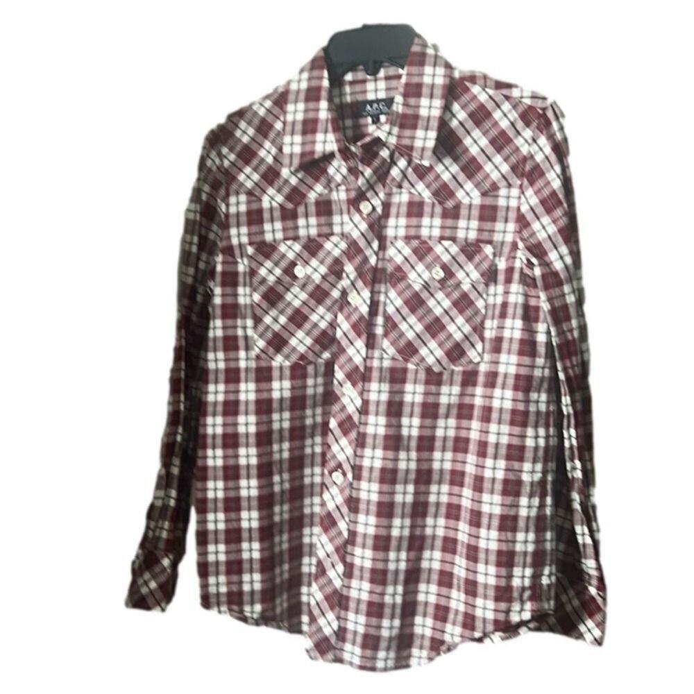 A.P.C PLAID COTTON LONGSLEEVE SHIRT SIZE‎ L